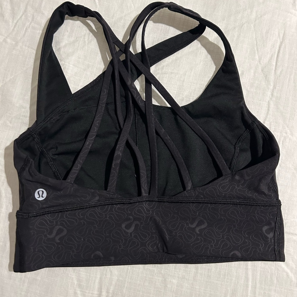 lululemon athletica Black Patterned Strappy Sports Bra